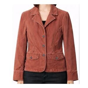 Vintage TOMMY JEANS Womens Blazer Size XL Salmon Corduroy Button Up Y2K Retro